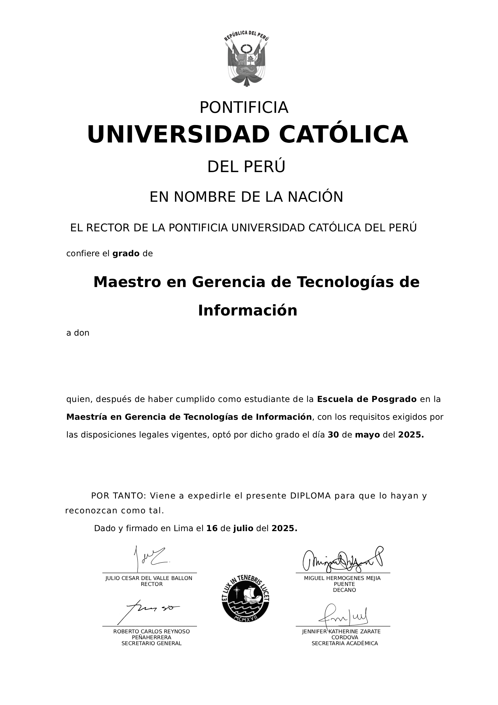 Grado PUCP - Administración de la Energía